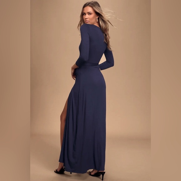 Navy blue wrap maxi dress from Lulus - Picture 2 of 5